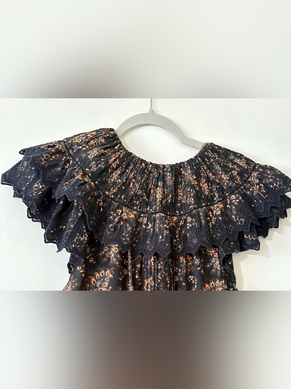 Ulla Johnson Jacqueline Dress Handmade Black Floral Lace Midi Dress - Picture 10 of 15